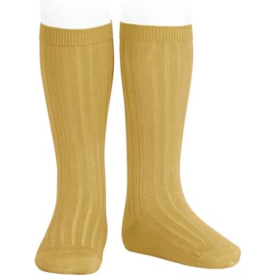 CONDOR Podkolanówki Wide Ribbed Curry Żółty 36/39 CONDOR Podkolanówki Wide Ribbed Curry Żółty 36/39