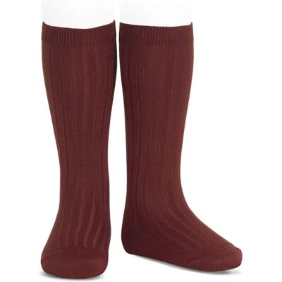 CONDOR Podkolanówki Wide Ribbed Garnet Bordowy 32/35 CONDOR Podkolanówki Wide Ribbed Garnet Bordowy 32/35