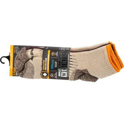 Skechers 3pk Mens Work Qtr Socks S115423-Sand, Mężczyzna, Skarpetki, Beżowy Skechers 3pk Mens Work Qtr Socks S115423-Sand, Mężczyzna, Skarpetki, Beżowy