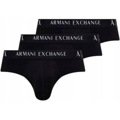 Giorgio Armani Slipy Męskie Armani Exchange 3 Pack 957024 Cc282 Czarny - S Giorgio Armani Slipy Męskie Armani Exchange 3 Pack 957024 Cc282 Czarny - S