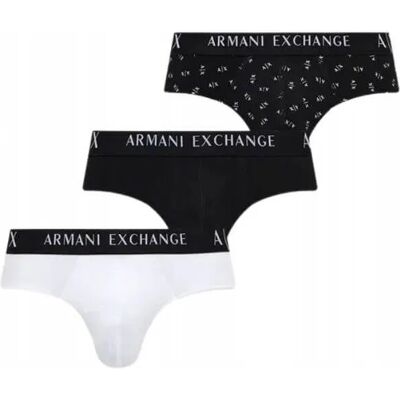 Giorgio Armani Slipy Męskie Armani Exchange 3 Pack 957026 Cc282 Biały I Czarny - S Giorgio Armani Slipy Męskie Armani Exchange 3 Pack 957026 Cc282 Biały I Czarny - S