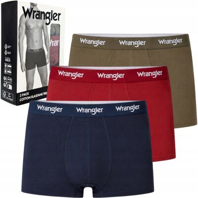 Wrangler Cadby elastyczne bokserki męskie bawełniane majtki 3 sztuki L Wrangler Cadby elastyczne bokserki męskie bawełniane majtki 3 sztuki L