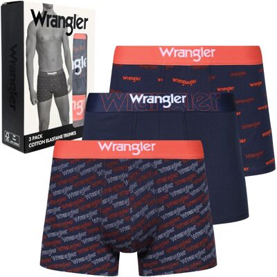 Wrangler Graph elastyczne bokserki męskie bawełniane majtki 3 sztuki M Wrangler Graph elastyczne bokserki męskie bawełniane majtki 3 sztuki M