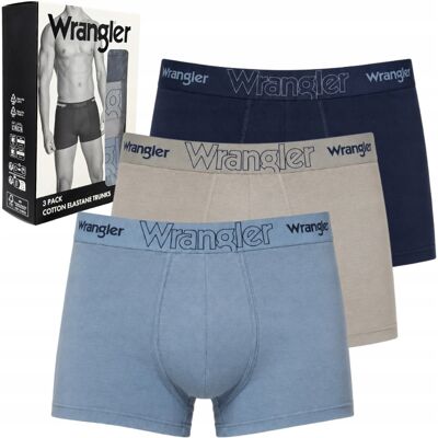 Wrangler Heath elastyczne bokserki męskie bawełniane majtki 3 sztuki L Wrangler Heath elastyczne bokserki męskie bawełniane majtki 3 sztuki L