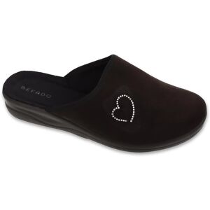 Kapcie damskie pantofle domowe Befado 551D015 z zakrytymi palcami czarne-40 Kapcie damskie pantofle domowe Befado 551D015 z zakrytymi palcami czarne-40