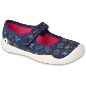 Kapcie dziecięce dziewczęce baleriny na rzepy granatowe Befado 114X535-29 Kapcie dziecięce dziewczęce baleriny na rzepy granatowe Befado 114X535-29