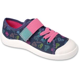 Trampki tenisówki dziecięce dziewczęce na rzep granatowe Befado 351X035-26 Trampki tenisówki dziecięce dziewczęce na rzep granatowe Befado 351X035-26