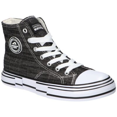 AMERICAN CLUB LH92 WYSOKIE TRAMPKI STYLOWE TENISÓWKI DAMSKIE CZARNE 38 AMERICAN CLUB LH92 WYSOKIE TRAMPKI STYLOWE TENISÓWKI DAMSKIE CZARNE 38