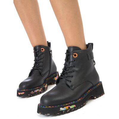 Inny producent Artiker Botki damskie skórzane ocieplane na platformie Black-38 Inny producent Artiker Botki damskie skórzane ocieplane na platformie Black-38