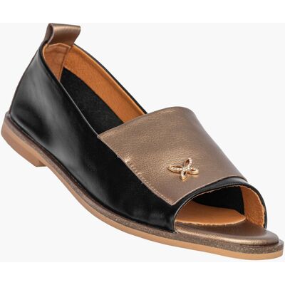 Baleriny Damskie Skórzane Buty Bez Palców Półbuty Eleganckie Czarne Potocki 26-19397 38 Baleriny Damskie Skórzane Buty Bez Palców Półbuty Eleganckie Czarne Potocki 26-19397 38