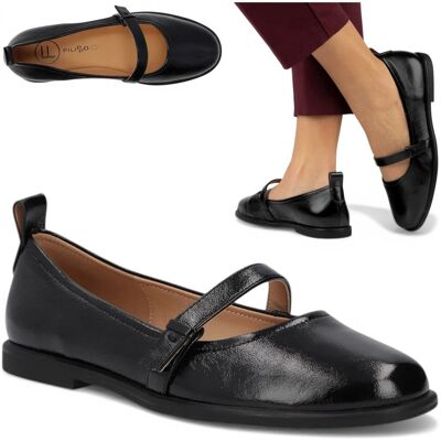 Baleriny Damskie Skórzane FILIPPO Eleganckie Baletki Czarne Modne Wiosna 36 Baleriny Damskie Skórzane FILIPPO Eleganckie Baletki Czarne Modne Wiosna 36