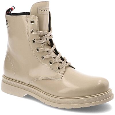 Beżowe Botki Tommy Hilfiger Modne Wygodne Buty Damskie Beżowe Botki Tommy Hilfiger Modne Wygodne Buty Damskie
