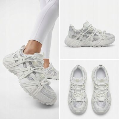 Inny producent Białe sneakersy damskie z cyrkoniami Kavo Inny producent Białe sneakersy damskie z cyrkoniami Kavo