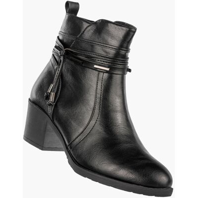 Botki Damskie Buty Eleganckie Ekoskóra Ocieplane Na Zimę Czarne Jezzi ASA128-37 Czarny 40 Botki Damskie Buty Eleganckie Ekoskóra Ocieplane Na Zimę Czarne Jezzi ASA128-37 Czarny 40