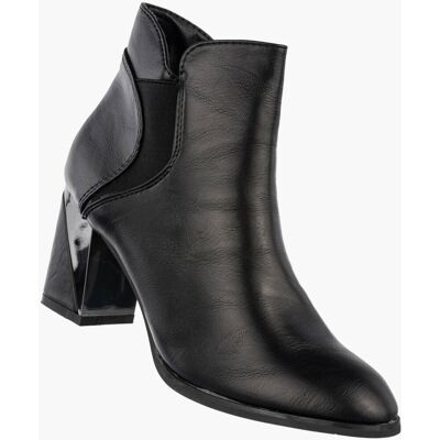 Botki Damskie Ekoskóra Buty Na Obcasie Eleganckie Ocieplane Czarne Jezzi Czarny 40 Botki Damskie Ekoskóra Buty Na Obcasie Eleganckie Ocieplane Czarne Jezzi Czarny 40