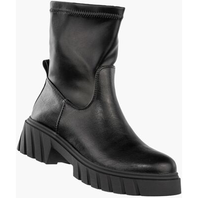 Botki Damskie Ekoskóra Buty Ocieplane Zimowe Gruba Podeszwa Czarne Jezzi RMR2502-8 Czarny 40 Botki Damskie Ekoskóra Buty Ocieplane Zimowe Gruba Podeszwa Czarne Jezzi RMR2502-8 Czarny 40