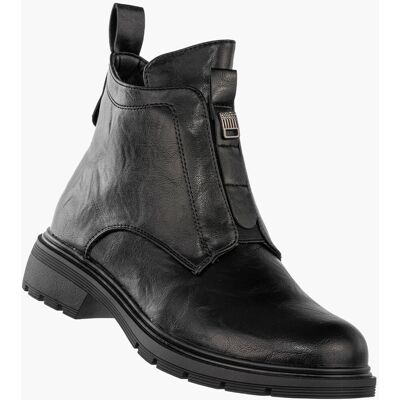 Botki Damskie Ekoskóra Buty Ocieplane Zimowe Wygodne Czarne Jezzi RMR2501-1 Czarny 37 Botki Damskie Ekoskóra Buty Ocieplane Zimowe Wygodne Czarne Jezzi RMR2501-1 Czarny 37