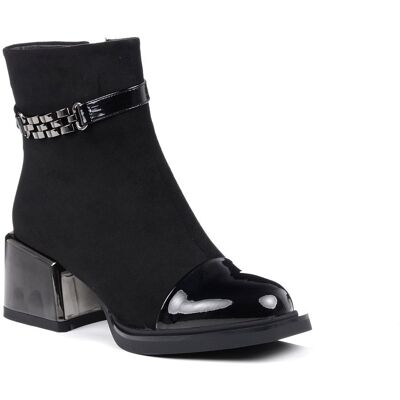 Inny producent Botki damskie jesienne na obcasie zamszowe czarne D&A; MR880-018-37 Inny producent Botki damskie jesienne na obcasie zamszowe czarne D&A; MR880-018-37