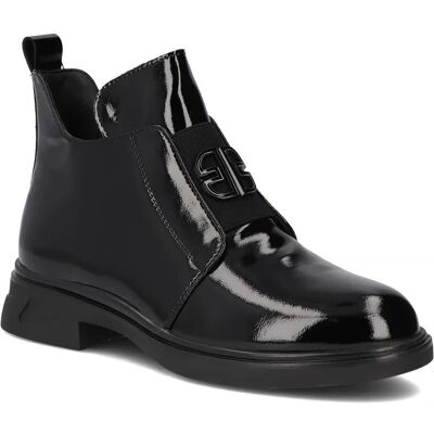 Botki damskie jesienne ocieplane lakierowane czarne Filippo DBT7393-39 Botki damskie jesienne ocieplane lakierowane czarne Filippo DBT7393-39