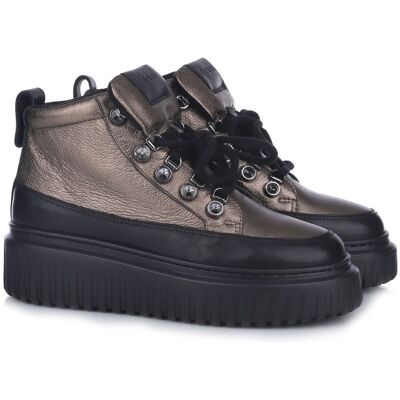 Botki damskie Nessi 24666 czarny + złoto 39 Botki damskie Nessi 24666 czarny + złoto 39