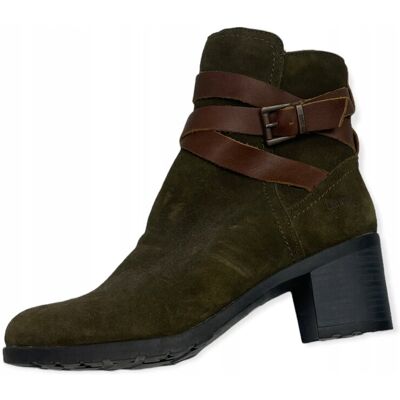 Inny producent Botki damskie obcas zamek khaki COUGAR 40 Inny producent Botki damskie obcas zamek khaki COUGAR 40