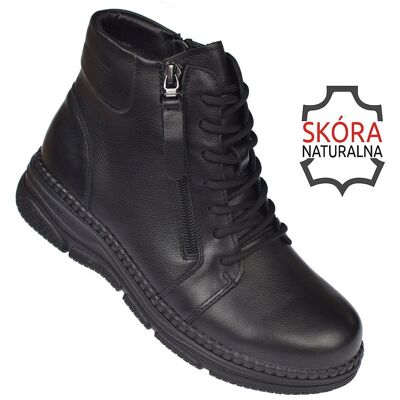 Inny producent Botki damskie skórzane czarne B-3-1380 na suwaki rozm.38 Inny producent Botki damskie skórzane czarne B-3-1380 na suwaki rozm.38