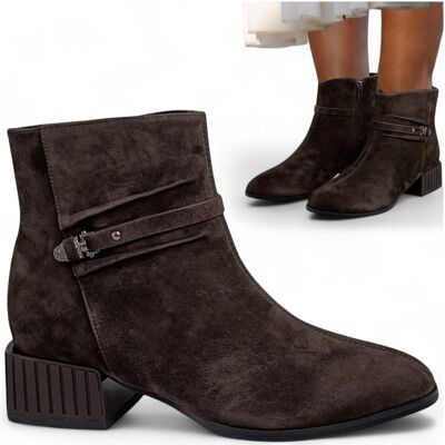 S.Barski Botki Damskie SKÓRZANE Eleganckie Jesienne na Obcasie Czekoladowe Barski 36 S.Barski Botki Damskie SKÓRZANE Eleganckie Jesienne na Obcasie Czekoladowe Barski 36