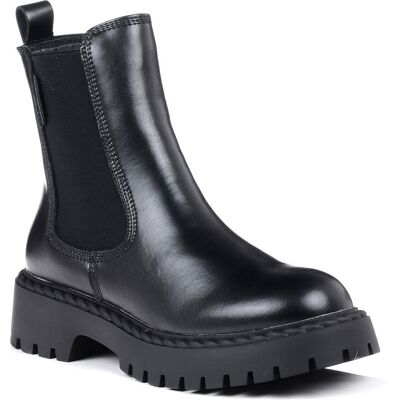 Big Star Shoes Botki damskie sztyblety skórzane ocieplane czarne Big Star OO274109-41 Big Star Shoes Botki damskie sztyblety skórzane ocieplane czarne Big Star OO274109-41