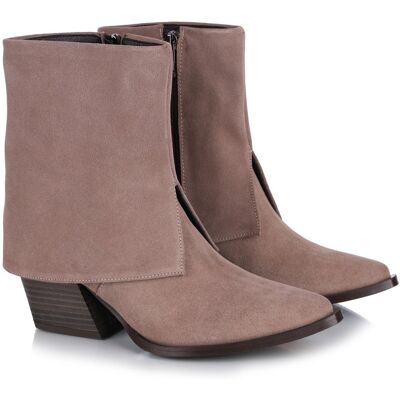inna (Inny) Botki kowbojki damskie Gamis 7635 - T1 beżowe SKÓRA ZAMSZOWA R.40 inna (Inny) Botki kowbojki damskie Gamis 7635 - T1 beżowe SKÓRA ZAMSZOWA R.40