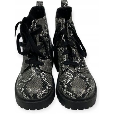 inna (Inny) Botki Skechers r. 37,5 wężowy wzór trapery czarne 24,5 cm inna (Inny) Botki Skechers r. 37,5 wężowy wzór trapery czarne 24,5 cm
