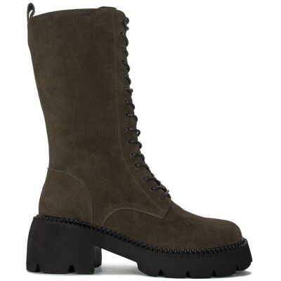 Inny producent Botki T.Sokolski Damskie Khaki Skórzane-41 Inny producent Botki T.Sokolski Damskie Khaki Skórzane-41