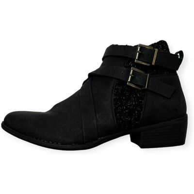 Inny producent Botki wsuwane czarne damskie JUSTFAB 42 Inny producent Botki wsuwane czarne damskie JUSTFAB 42