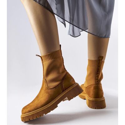 Brązowe botki eko-zamsz Big Star MM274541-40 Brązowe botki eko-zamsz Big Star MM274541-40