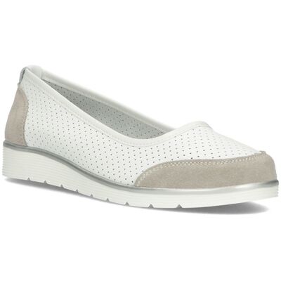 Buty baleriny damskie skórzane Filippo DP4524 białe-37 Buty baleriny damskie skórzane Filippo DP4524 białe-37