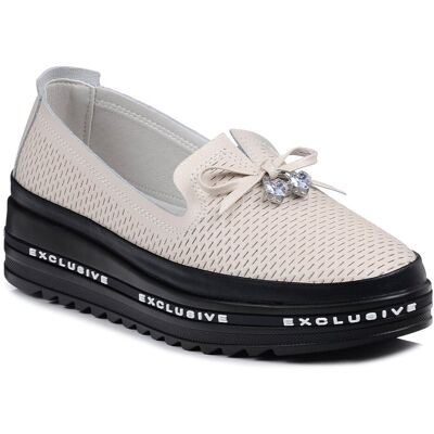 Buty damskie mokasyny na platformie skórzane wsuwane S.Barski LR400 -40 Buty damskie mokasyny na platformie skórzane wsuwane S.Barski LR400 -40