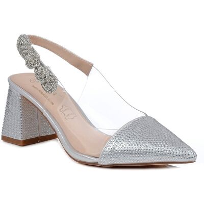 Inny producent Buty damskie na obcasie wizytowe wieczorowe srebrne DiA MR91292-1-37 Inny producent Buty damskie na obcasie wizytowe wieczorowe srebrne DiA MR91292-1-37