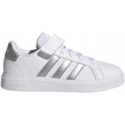 Buty dziecięce ADIDAS GRAND COURT GW6516 sportowe biało srebrne 29 Buty dziecięce ADIDAS GRAND COURT GW6516 sportowe biało srebrne 29