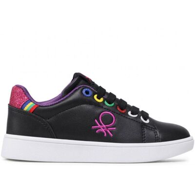 Buty dziewczęce United Colors of Benetton czarne sportowe wsuwane-24 Buty dziewczęce United Colors of Benetton czarne sportowe wsuwane-24