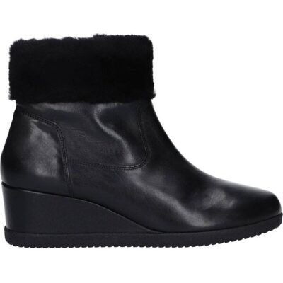 Buty Geox D Anylla Wedge G Damskie Skórzane Czarne-41 Buty Geox D Anylla Wedge G Damskie Skórzane Czarne-41