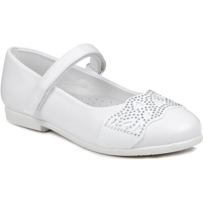 Buty komunijne dla dziewczynki białe z cekinami Wojtyłko 23713B na rzepy-36 Buty komunijne dla dziewczynki białe z cekinami Wojtyłko 23713B na rzepy-36