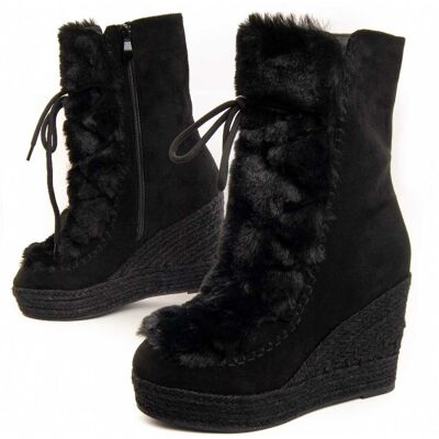 Buty koturnowe Montevita Bottavita21 czarne Buty koturnowe Montevita Bottavita21 czarne