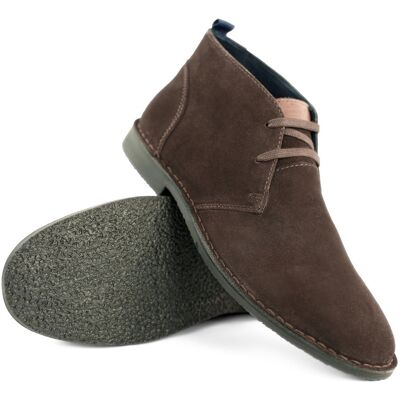 Solier Buty męskie chukka ze skóry zamszowej, ciemny brąz, rozmiar 43 Solier Buty męskie chukka ze skóry zamszowej, ciemny brąz, rozmiar 43