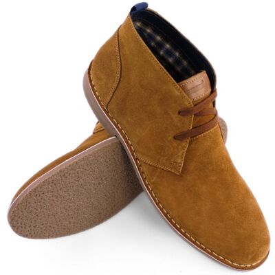 Solier Buty męskie chukka ze skóry zamszowej, jasny brąz, rozmiar 45 Solier Buty męskie chukka ze skóry zamszowej, jasny brąz, rozmiar 45