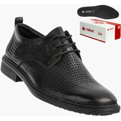 Buty Męskie RIEKER Półbuty Skórzane Eleganckie Wizytowe Czarne 17626-00 Czarny 40 Buty Męskie RIEKER Półbuty Skórzane Eleganckie Wizytowe Czarne 17626-00 Czarny 40