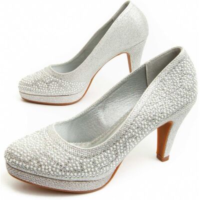 Buty na obcasie Montevita Unne67 Srebrne Buty na obcasie Montevita Unne67 Srebrne