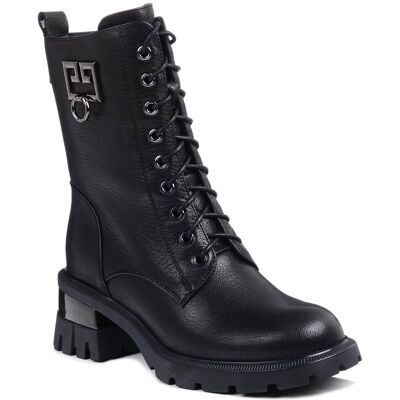 Inny producent Buty zimowe damskie botki ocieplane skórzane czarne Loretta Vitale H2890-37 Inny producent Buty zimowe damskie botki ocieplane skórzane czarne Loretta Vitale H2890-37