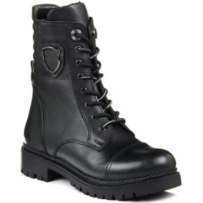 Inny producent Buty zimowe damskie botki skórzane ocieplane trapery Loretta Vitale 721-36 Inny producent Buty zimowe damskie botki skórzane ocieplane trapery Loretta Vitale 721-36