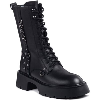 Inny producent Buty zimowe damskie glany ocieplane skórzane czarne Loretta Vitale H2933-37 Inny producent Buty zimowe damskie glany ocieplane skórzane czarne Loretta Vitale H2933-37