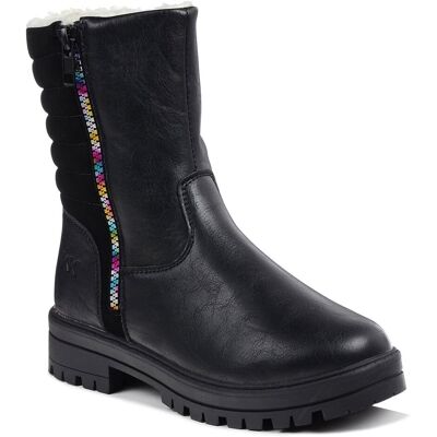 Buty zimowe dziecięce botki dziewczęce ocieplane czarne Wojtyłko 25078-32 Buty zimowe dziecięce botki dziewczęce ocieplane czarne Wojtyłko 25078-32