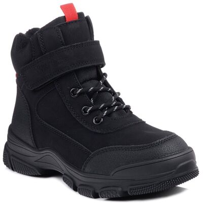 Buty zimowe dziecięce chłopięce ocieplane sportowe Wojtyłko 24121 czarne-32 Buty zimowe dziecięce chłopięce ocieplane sportowe Wojtyłko 24121 czarne-32